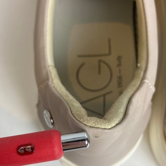 AGL Attilio Giusti Leombruni Perforated Platform Talc Leather Sneaker Size 39 9 - Picture 12 of 16